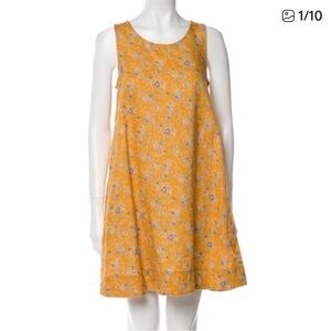 Rachel Zoe Yellow and Blue Floral Linen Dress